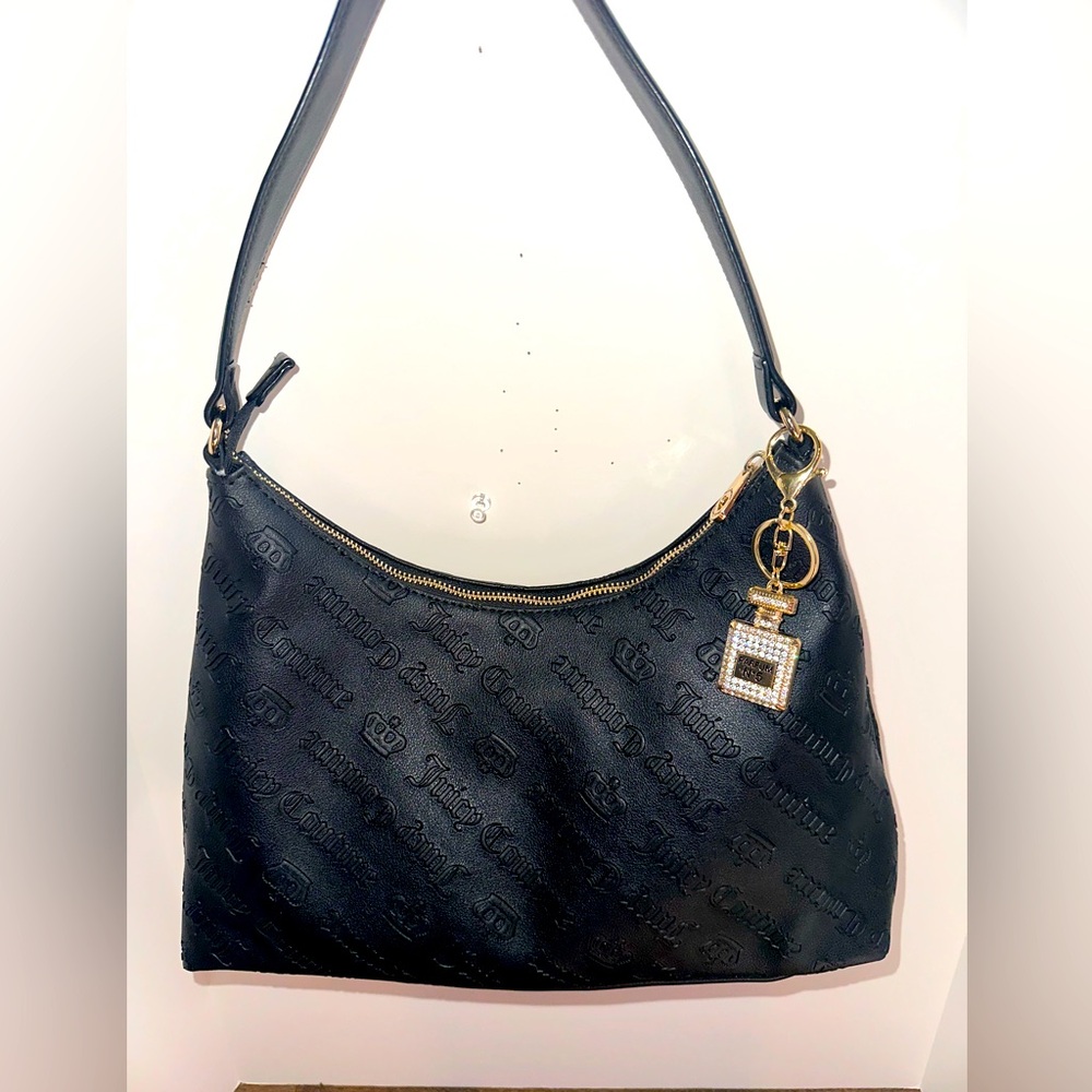 Juicy Couture Black Shoulder Bag with bag charm included!